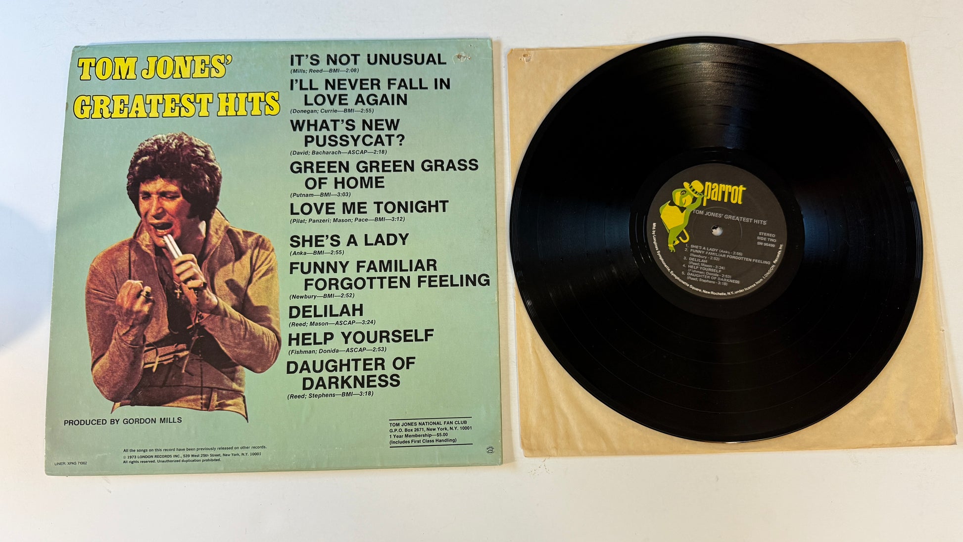 Tom Jones Tom Jones' Greatest Hits Used Vinyl LP VG+\VG
