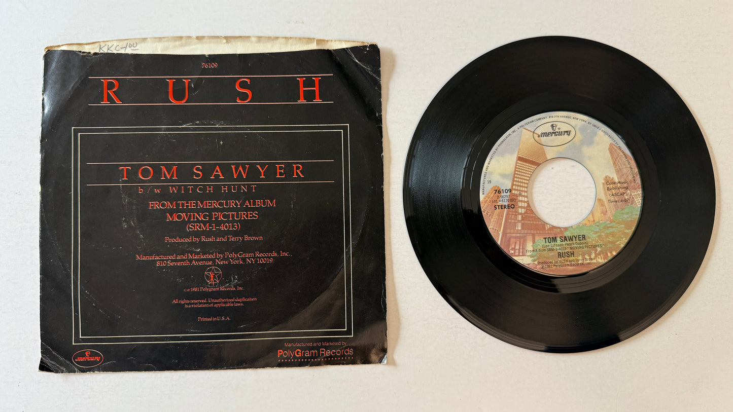 Rush Tom Sawyer Used 45 RPM 7" Vinyl VG+\
