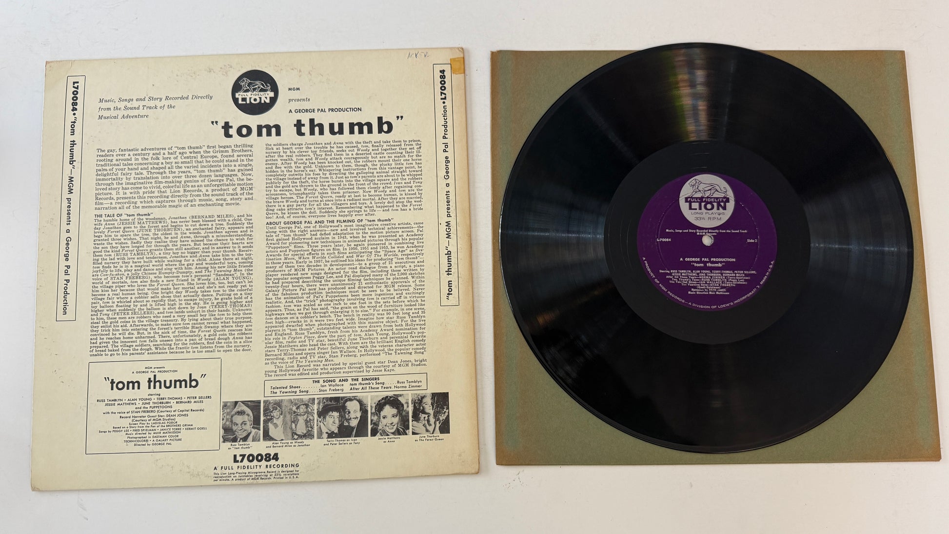Various Tom Thumb (Music, Songs And Story Recorded Directly From The Sound Track Of The Musical Adventure) Used Vinyl LP VG+\VG+