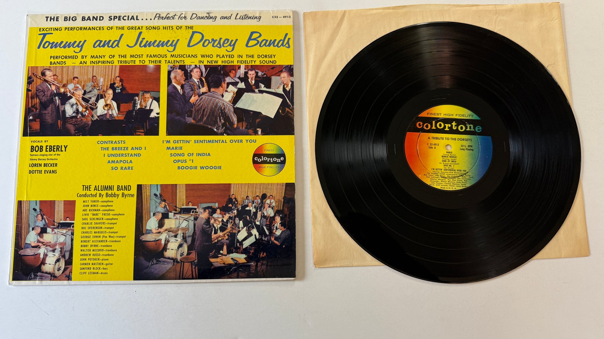 The Alumni Band Tommy And Jimmy Dorsey Bands: A Tribute To The Dorseys Used Vinyl LP VG+\VG+