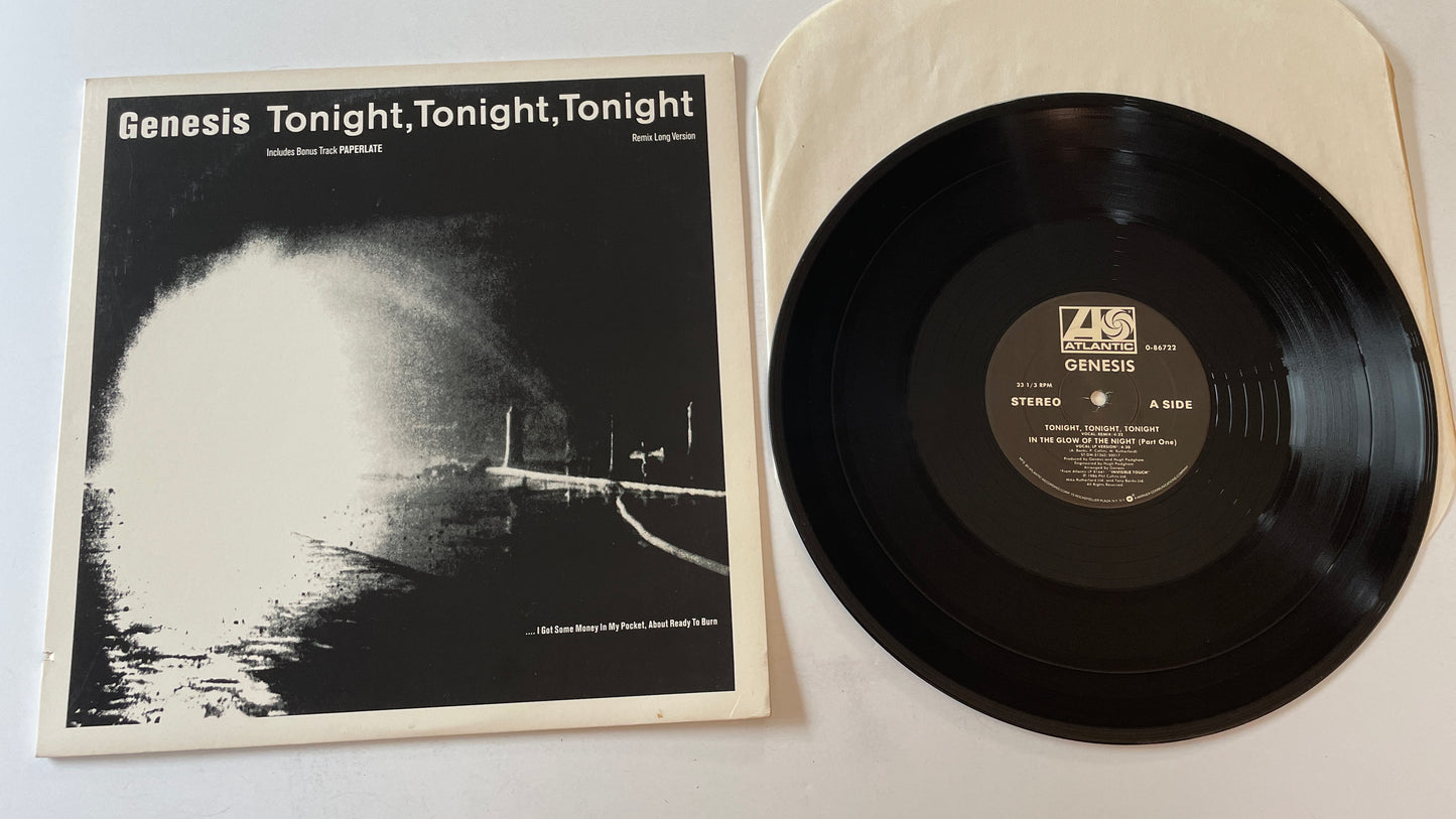 Genesis Tonight, Tonight, Tonight (Remix Long Version) 12" Used Vinyl Single VG+\VG