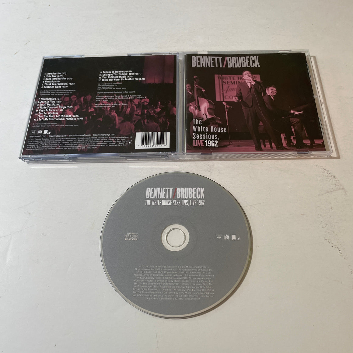 Tony Bennett, Dave Brubeck The White House Sessions, Live 1962 Used CD VG+\VG+