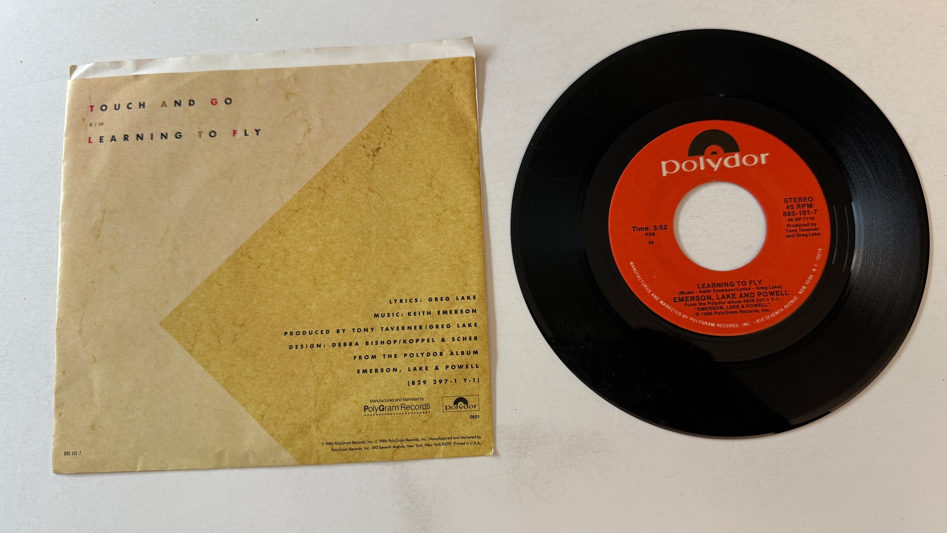 Emerson, Lake & Powell Touch And Go Used 45 RPM 7" Vinyl VG+\