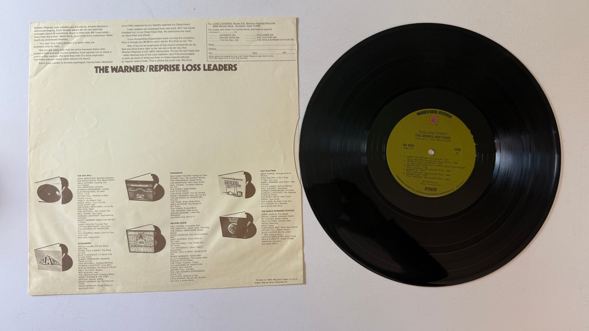 The Doobie Brothers Toulouse Street Used Vinyl LP VG+\VG+