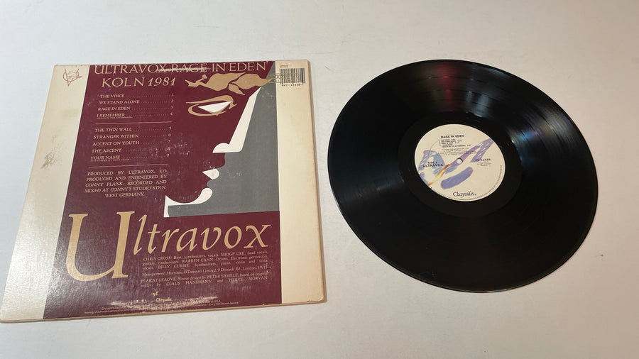 Ultravox Rage In Eden Used Vinyl LP VG+\G+