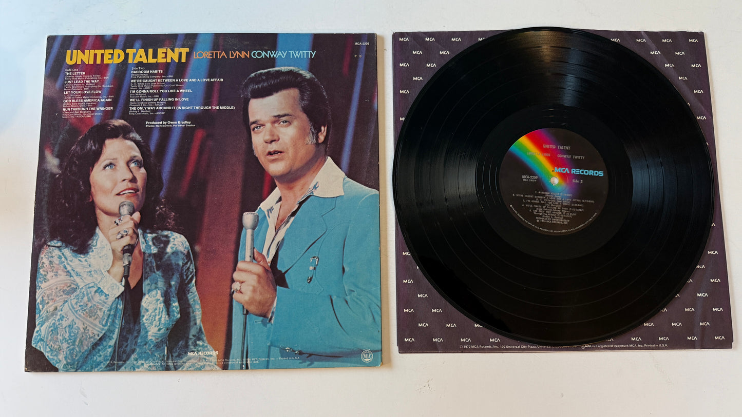 Conway Twitty & Loretta Lynn United Talent Used Vinyl LP VG+\VG