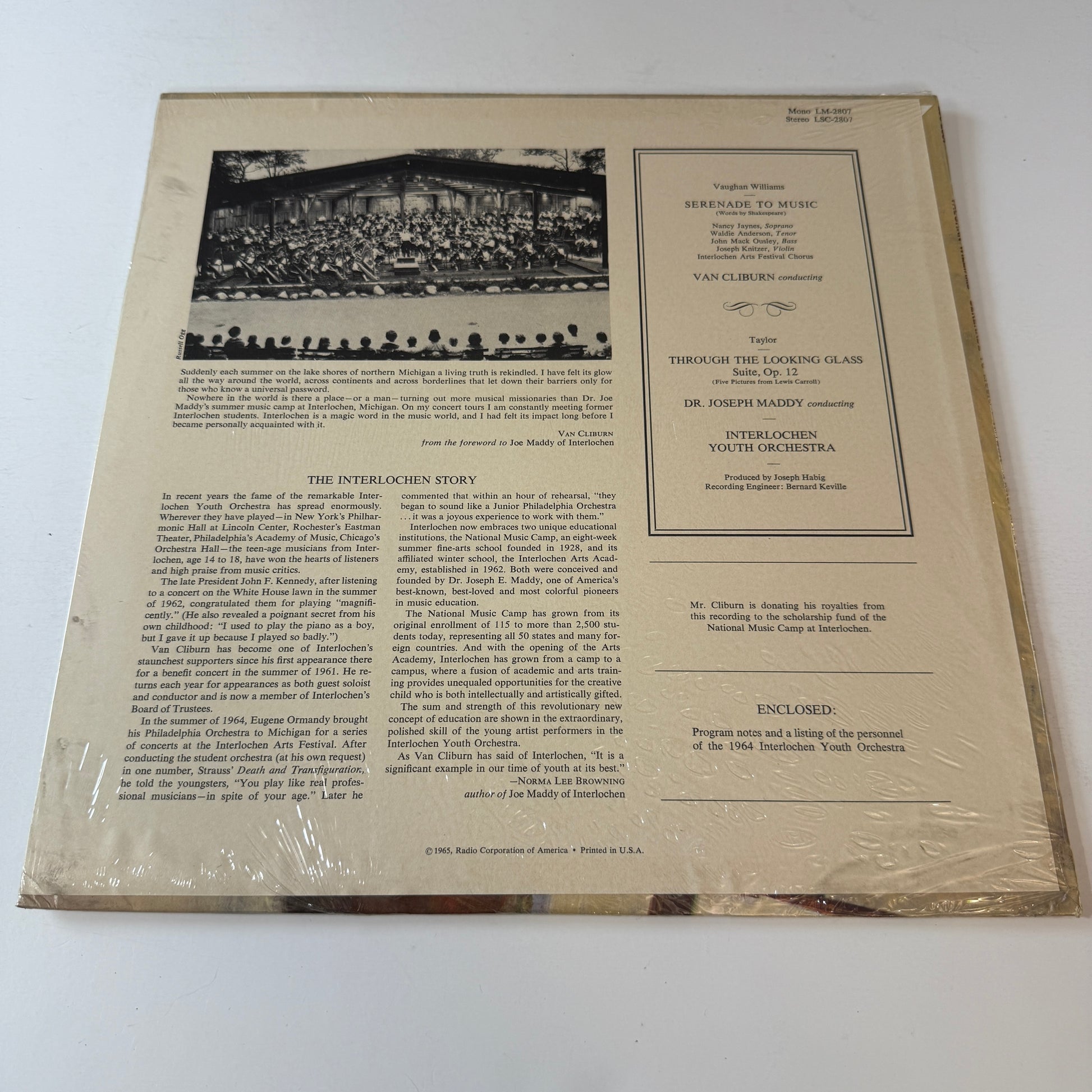 Van Cliburn Van Cliburn Conducts - Vaughan Williams: Serenade to Music; Taylor: Through the Looking Glass/Dr. Joseph Maddy Conducting New Vinyl LP M\VG+