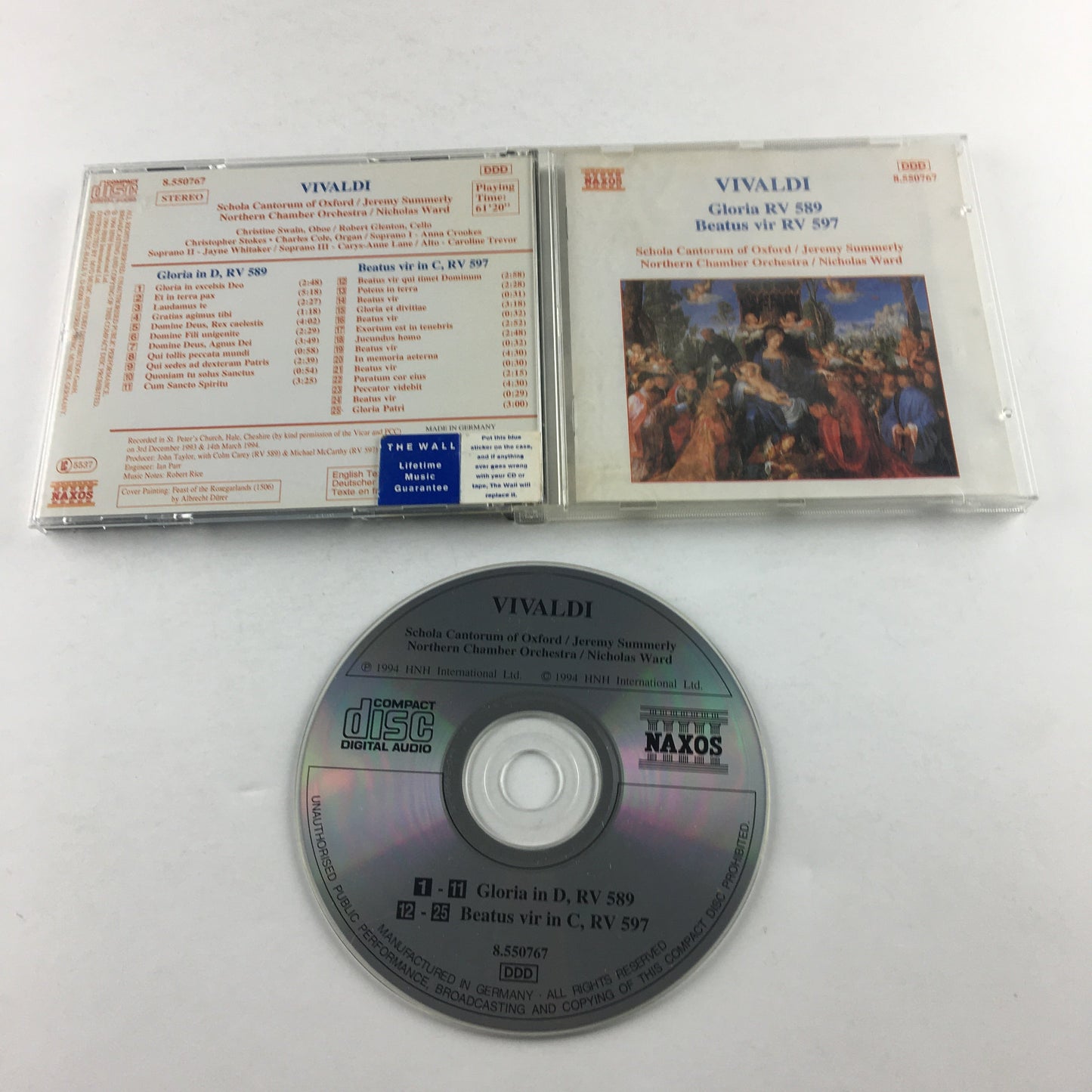 Vivaldi Schola Cantorum of Oxford Gloria RV 589 Beatus Vir RV 597 Used CD VG+\VG+