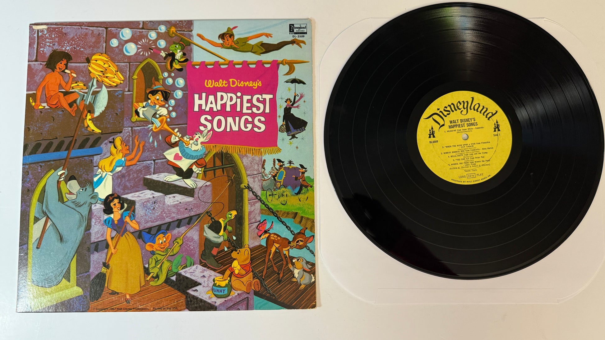 Various Walt Disney's Happiest Songs Used Vinyl LP VG+\VG