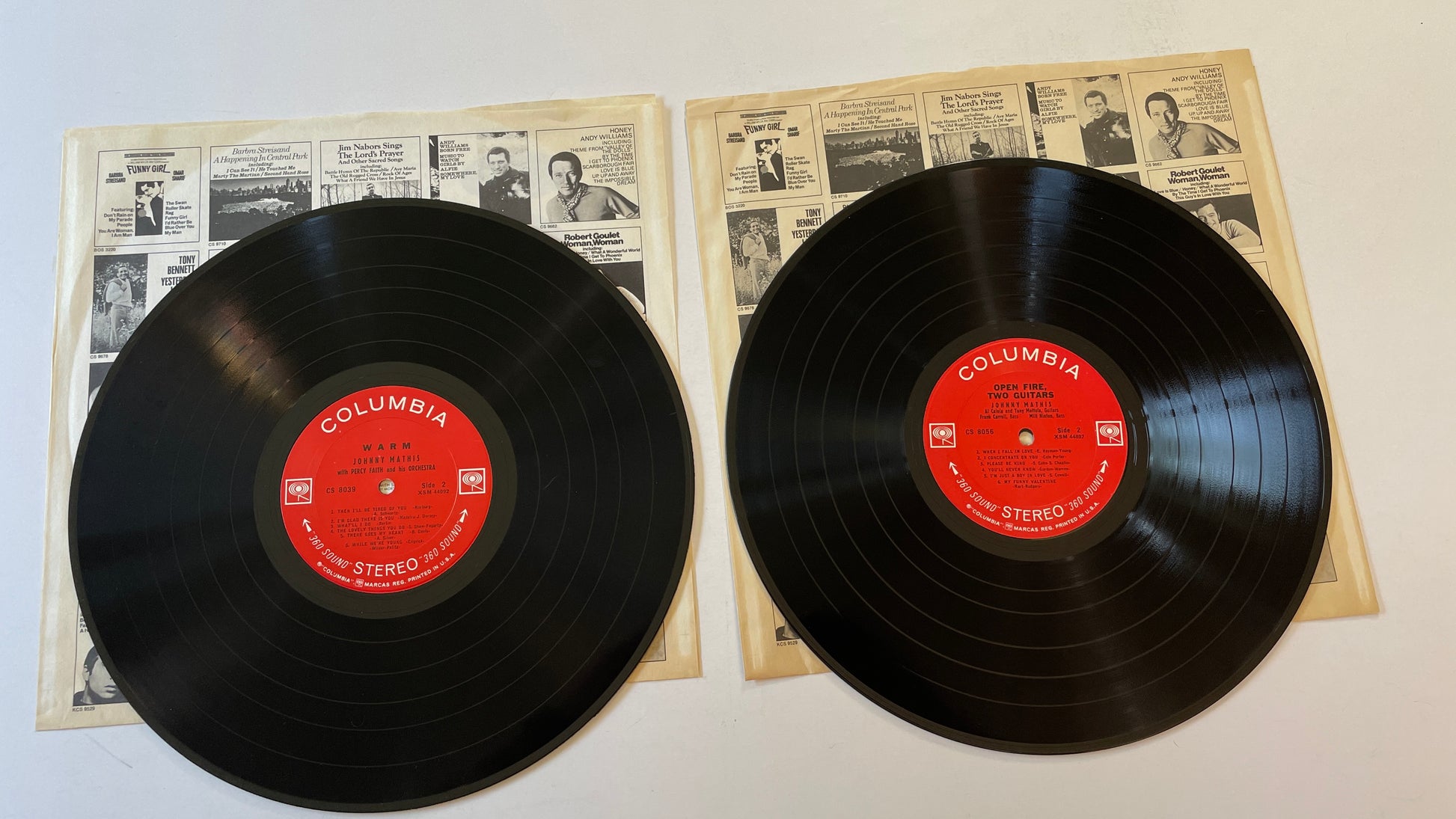 Johnny Mathis Warm / Open Fire, Two Guitars Used Vinyl 2LP VG+\VG+