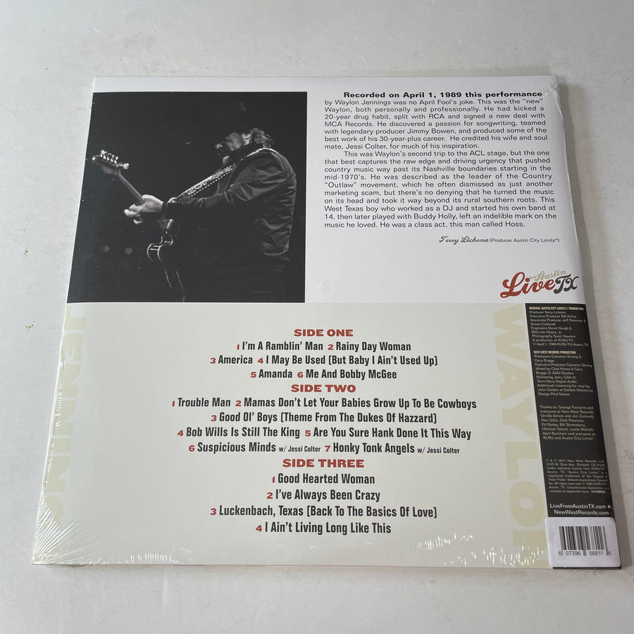 Waylon Jennings Live From Austin, TX New Colored Vinyl LP M\M