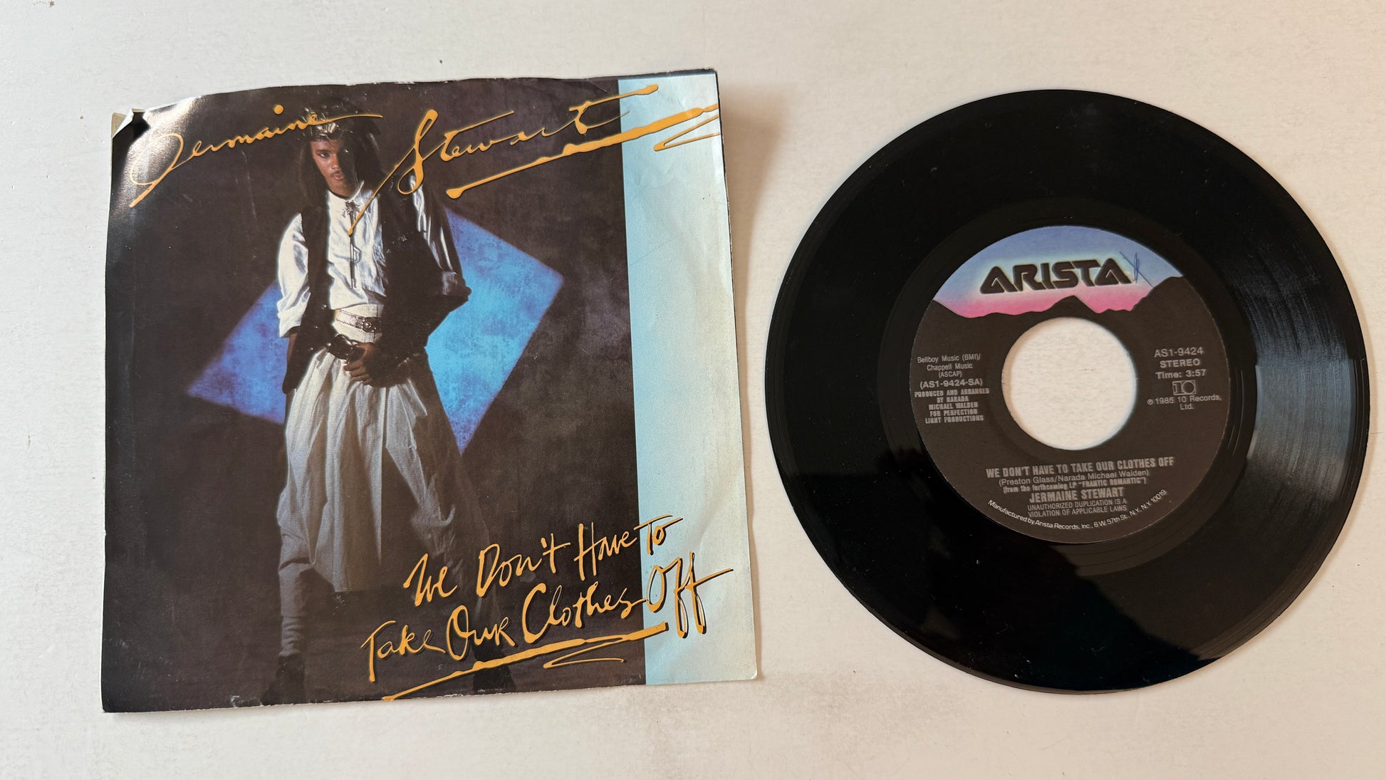 Jermaine Stewart We Don't Have To Take Our Clothes Off Used 45 RPM 7" Vinyl VG+\