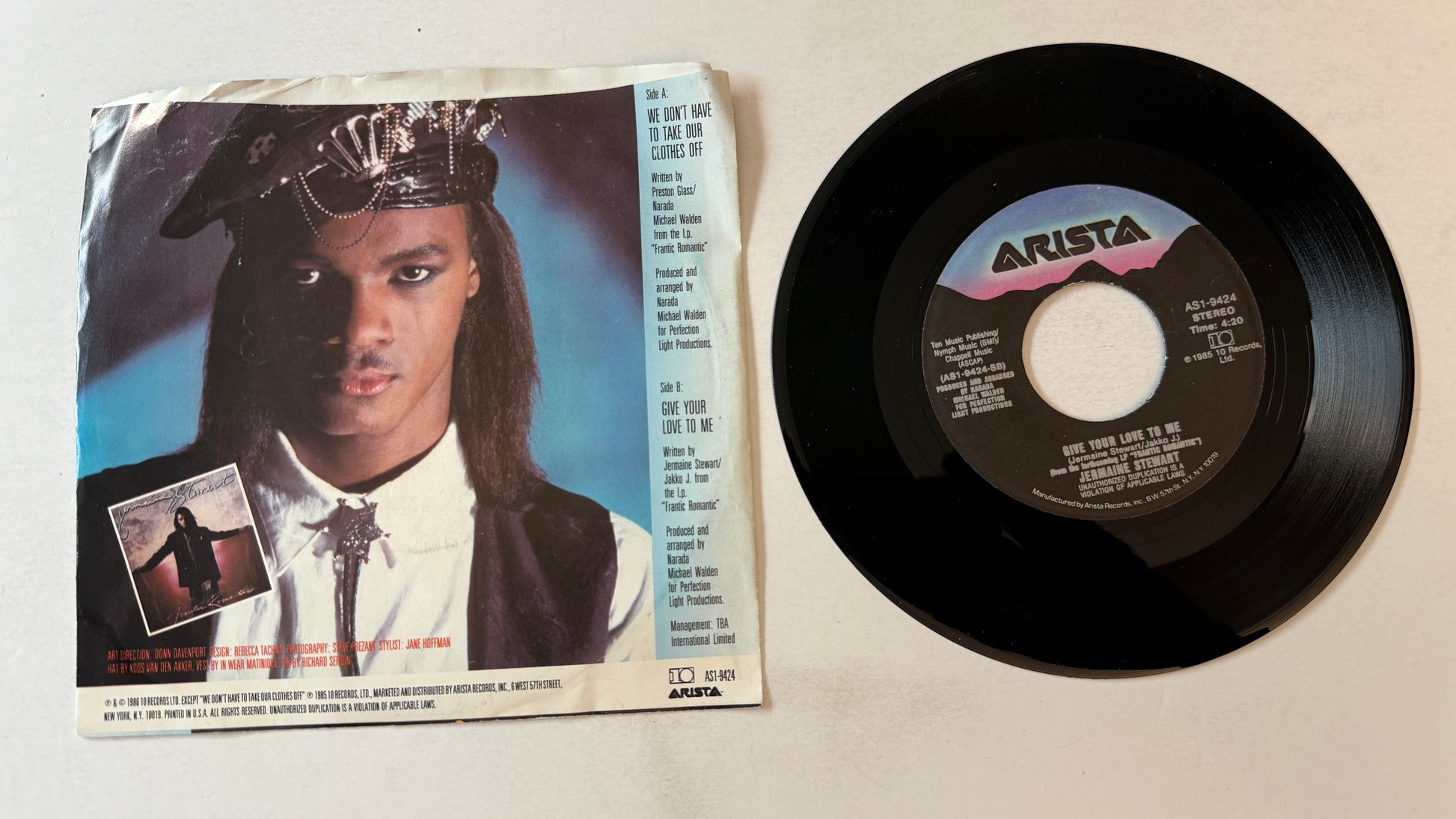 Jermaine Stewart We Don't Have To Take Our Clothes Off Used 45 RPM 7" Vinyl VG+\