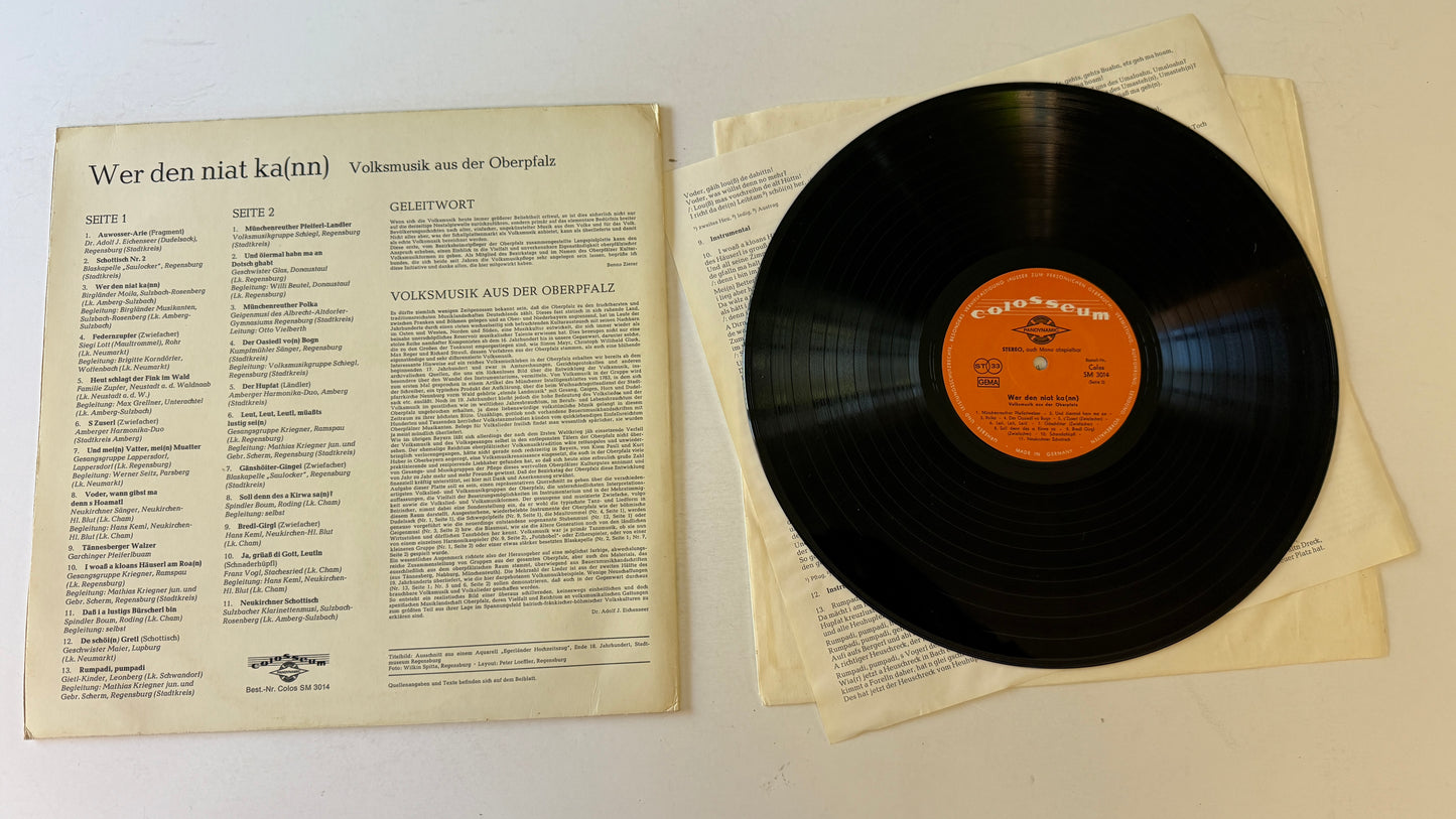 Various Wer Den Niat Ka(nn) - Volksmusik Aus Der Oberpfalz Used Vinyl LP VG+\VG