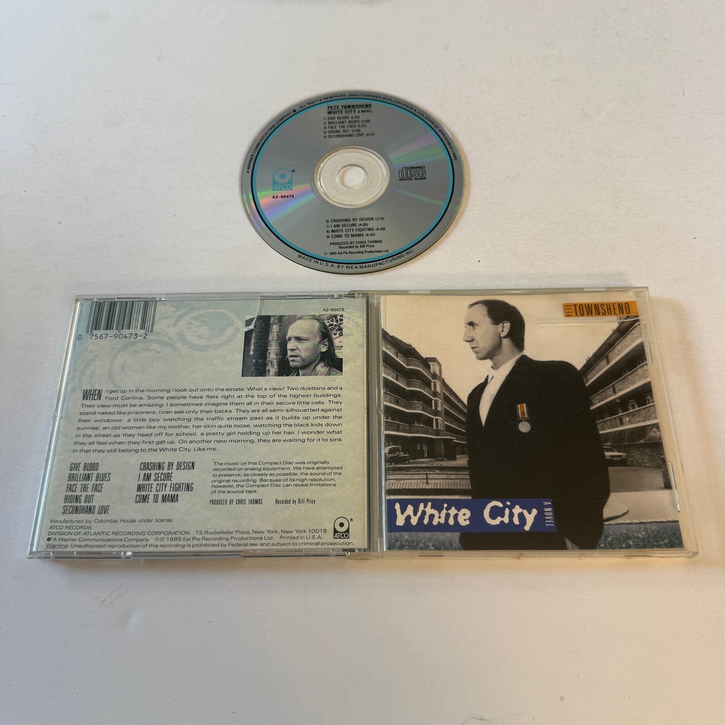Pete Townshend White City (A Novel) Used CD VG\VG