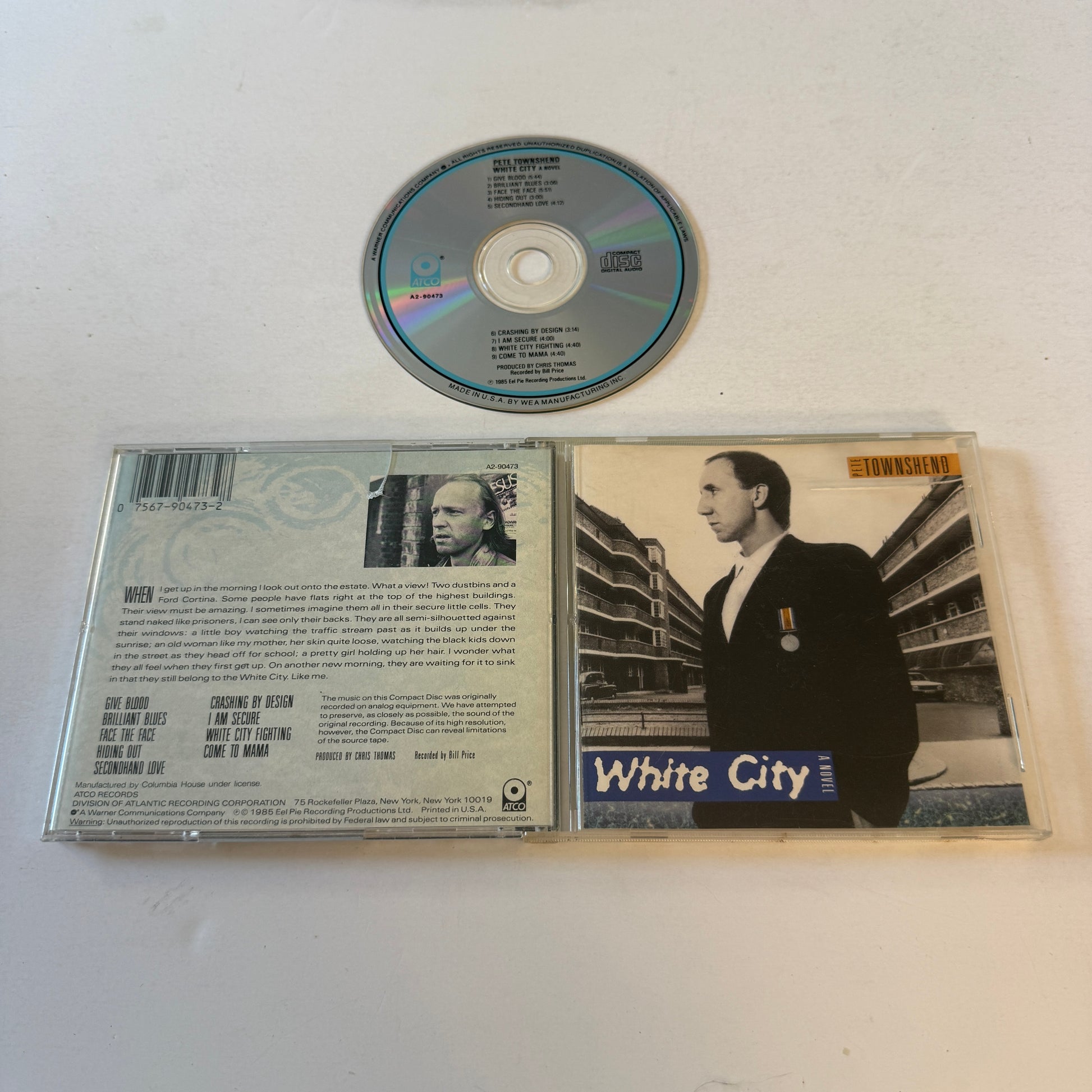 Pete Townshend White City (A Novel) Used CD VG\VG