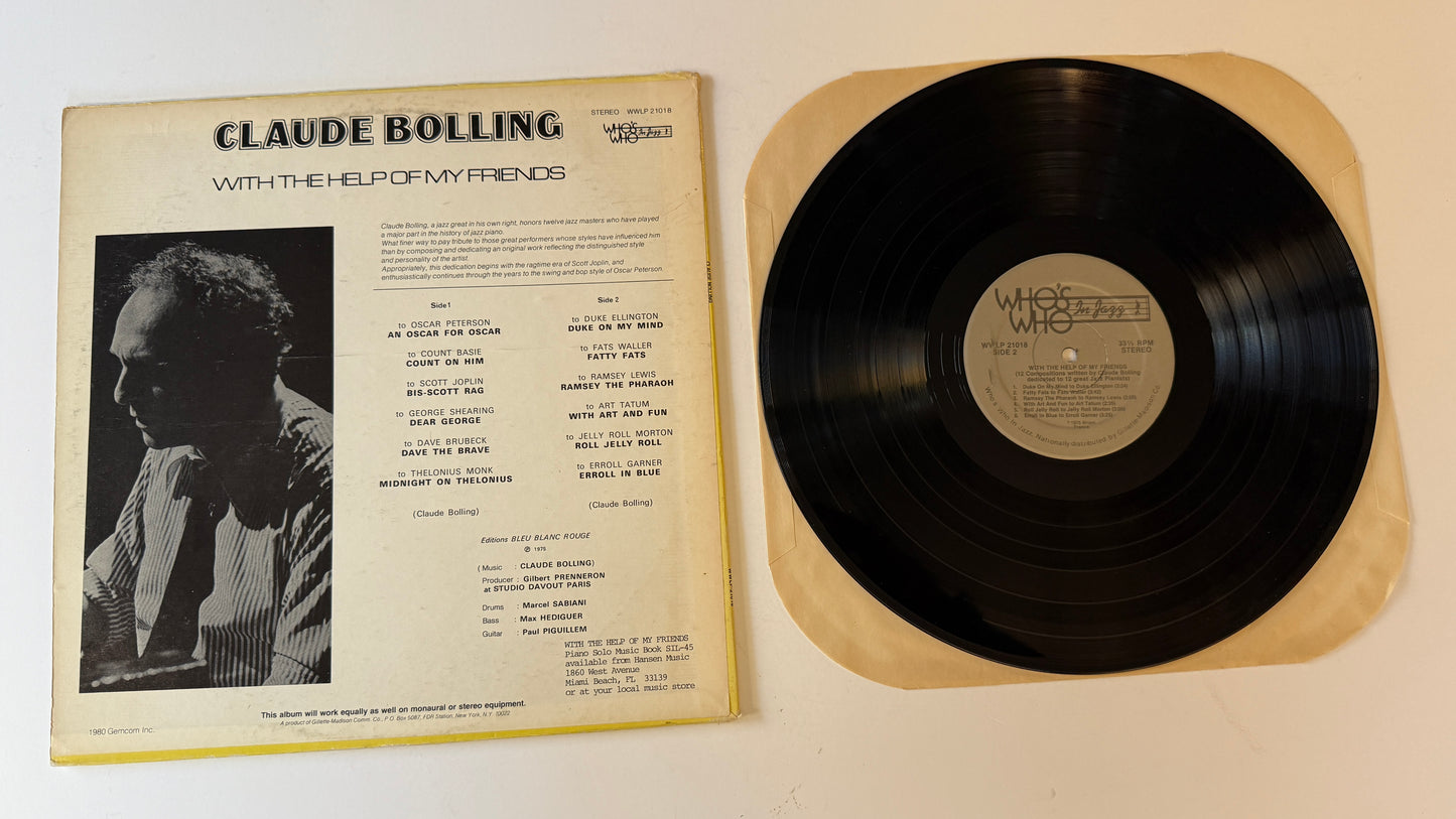 Claude Bolling With The Help Of My Friends Used Vinyl LP VG+\VG