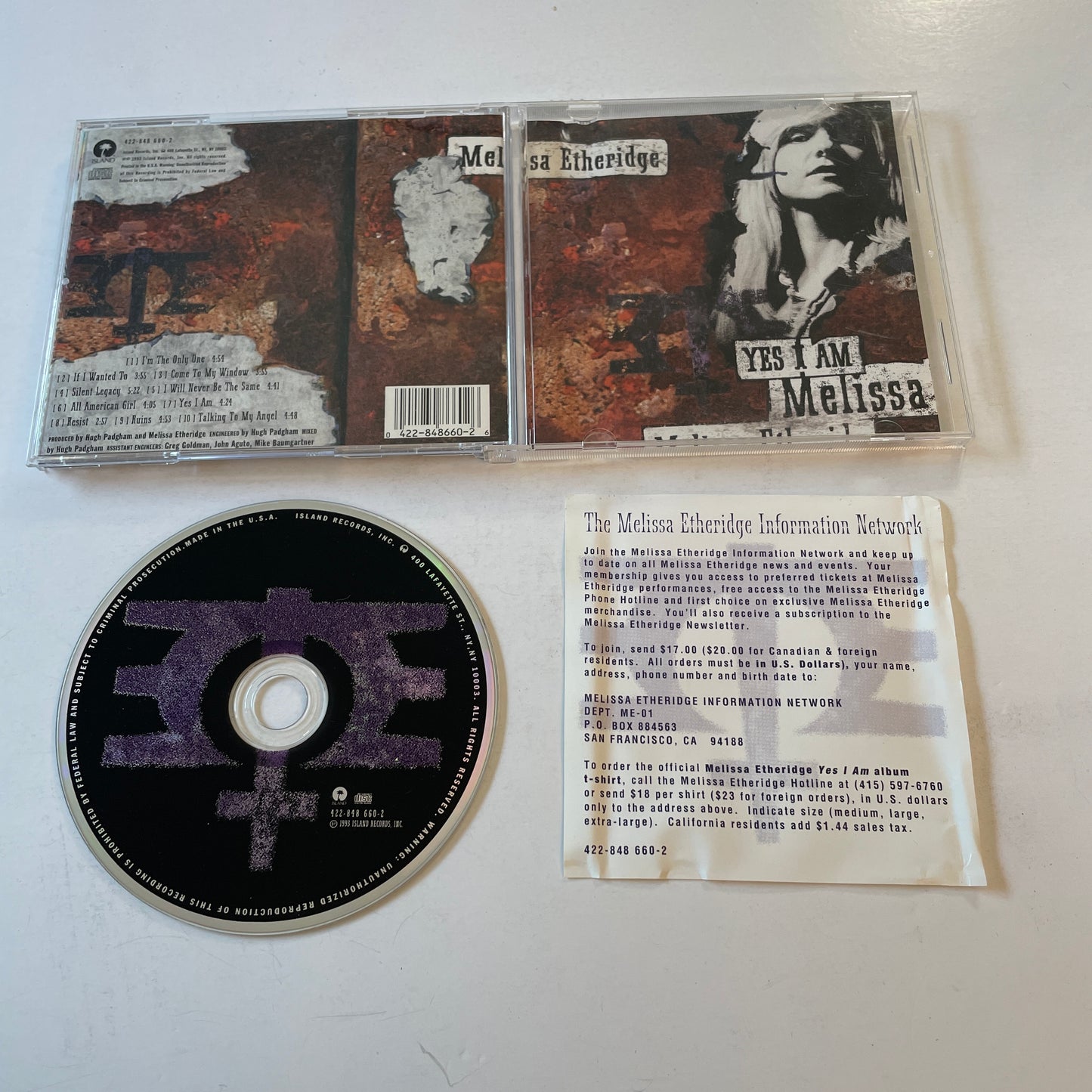 Melissa Etheridge Yes I Am Used CD VG+\VG