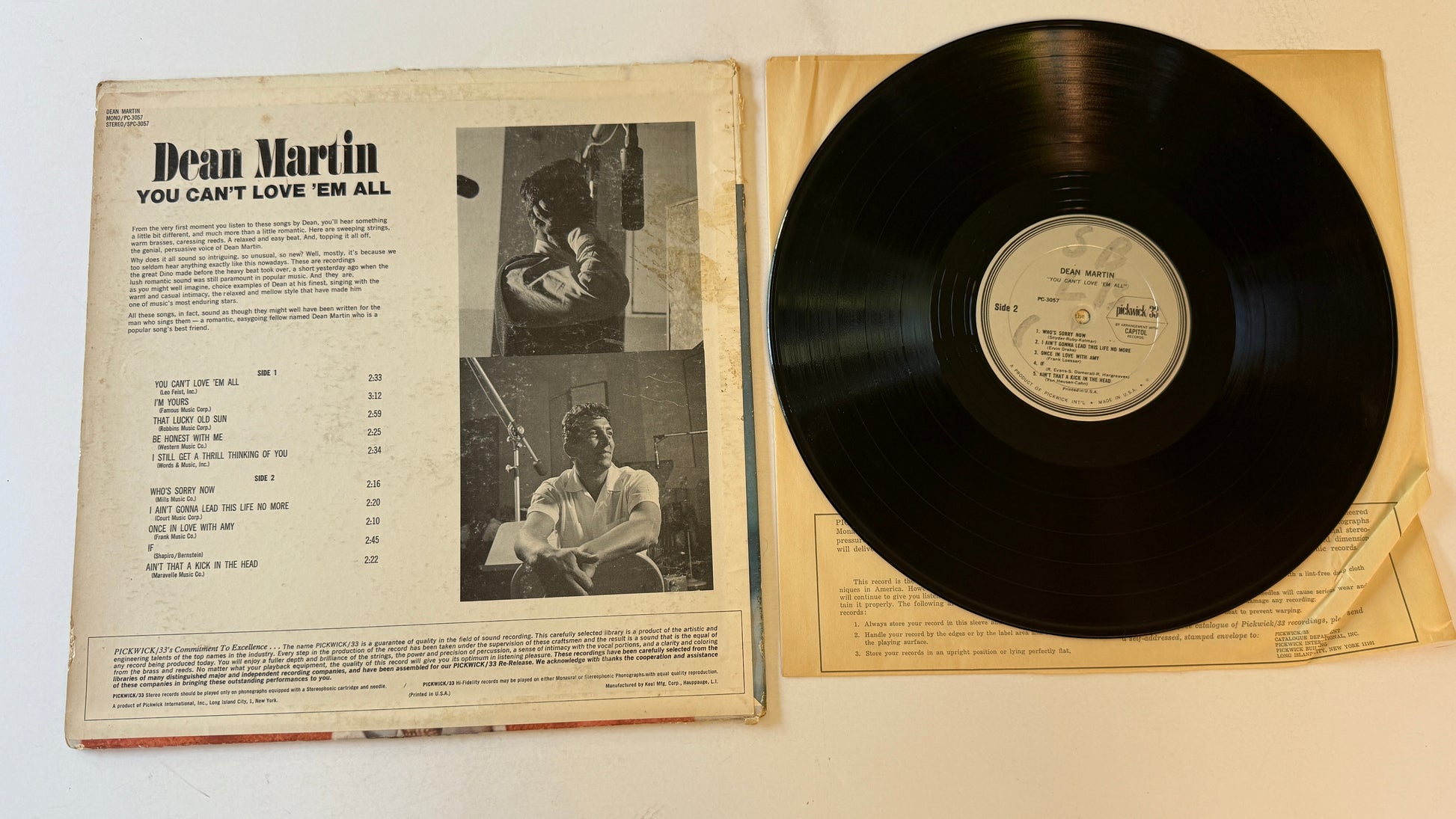 Dean Martin You Can't Love 'Em All Used Vinyl LP VG+\G+