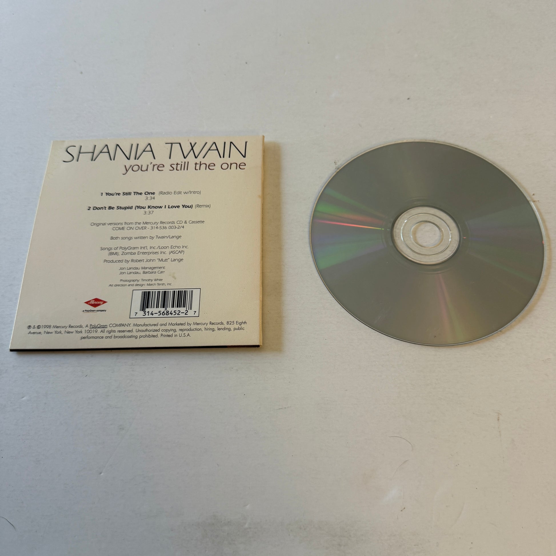 Shania Twain You're Still The One Used CD Single VG+\VG