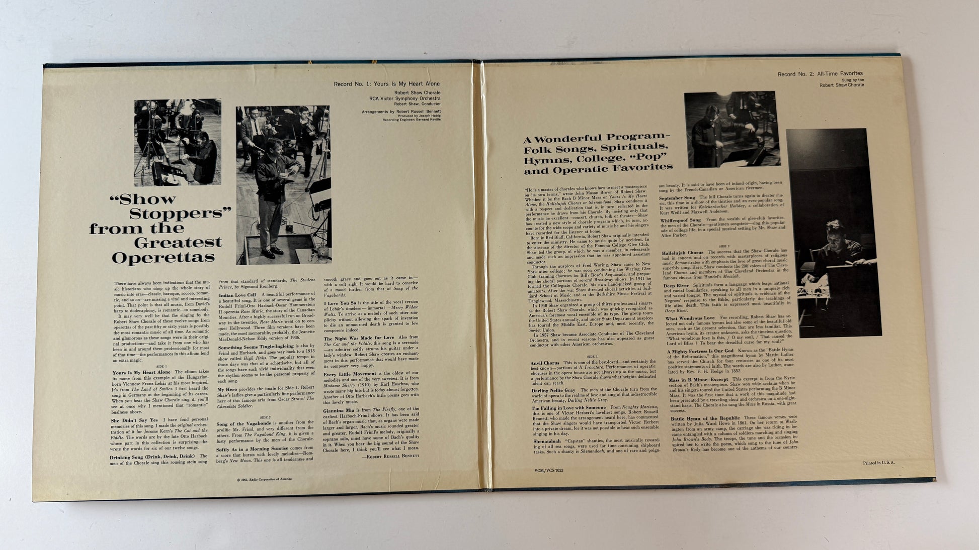 Robert Shaw Yours Is My Heart Alone / Operetta Favorites Used Vinyl LP VG+\VG