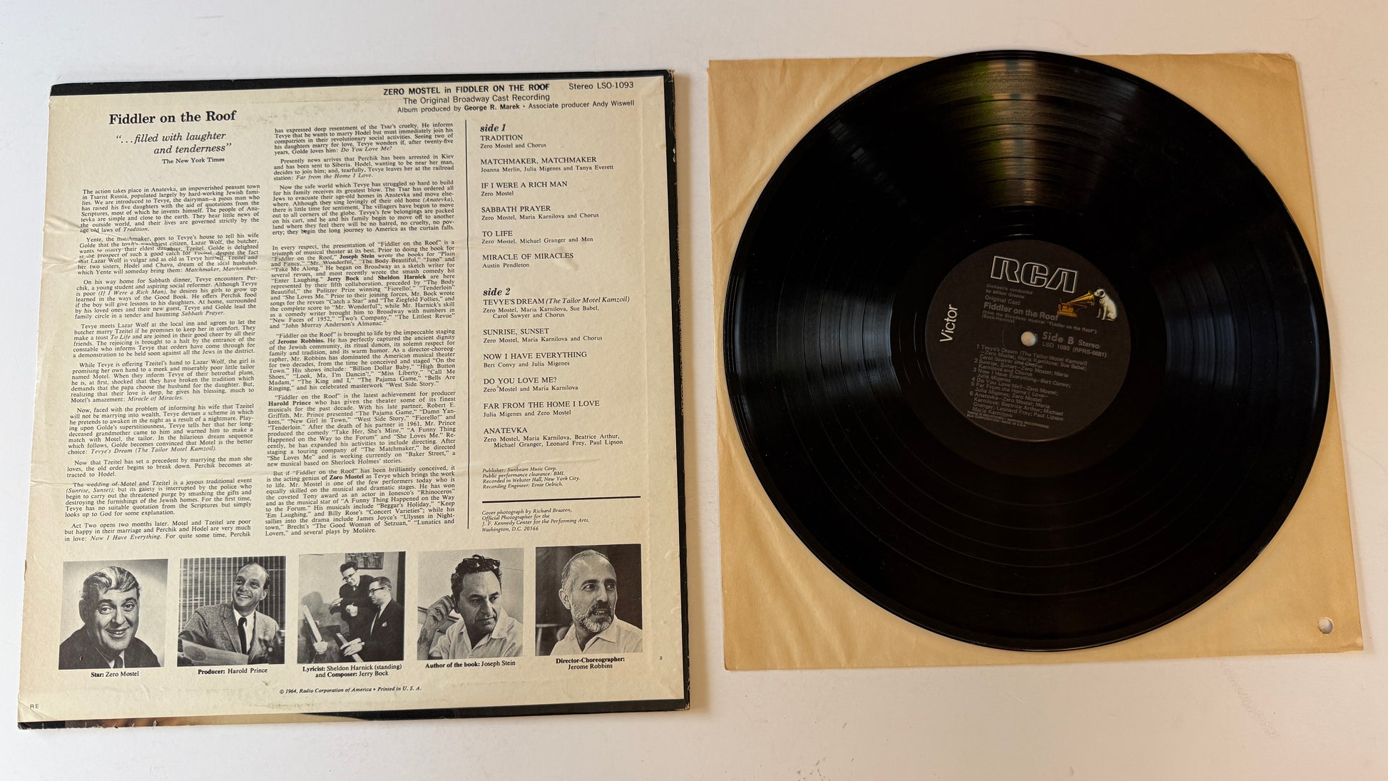 Various Zero Mostel In Fiddler On The Roof (The Original Broadway Cast Recording) Used Vinyl LP VG+\G+