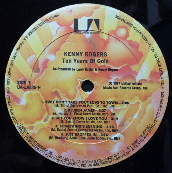 Kenny Rogers : Ten Years Of Gold (LP,Album,Compilation)